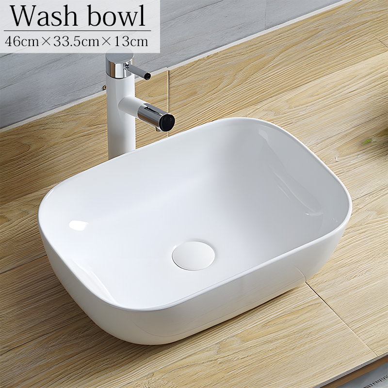 洗面ボウル おしゃれ 陶器製 洗面器 水栓 排水金具 豪華 デザインシンク 洗面台 トイレ 水周り ナチュラル DIY 家具 インテリア WB-40WHS