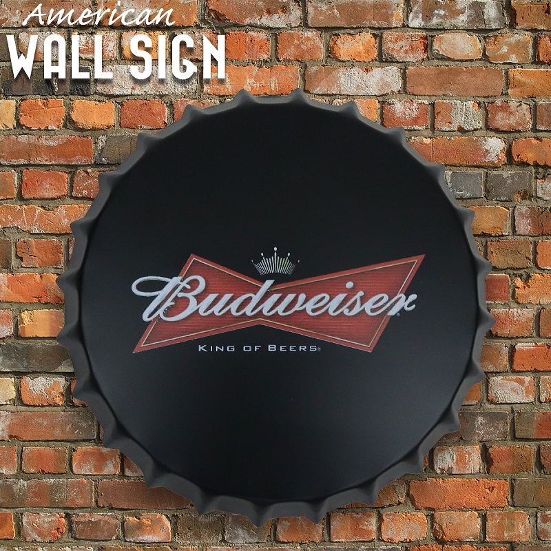 王冠 ブリキ看板 蓋 アメリカン雑貨 バドワイザー 35cm BZ-103