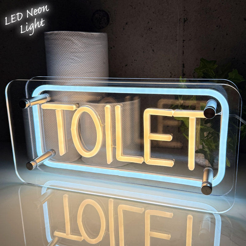 LEDネオンサイン ネオン管風 TOILET トイレ インテリア ライト LED ネオンサイン 看板 サインボード 光る 光る看板 ネオン 部屋 玄関 子供部屋 NK-75