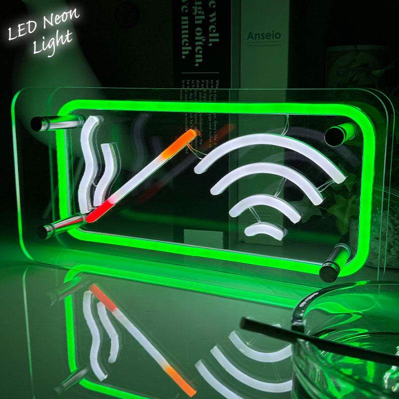 LEDネオンサイン ネオン管風 煙草 タバコ WI-FI インテリア ライト LED ネオンサイン 看板 サインボード 光る 光る看板 ネオン 部屋 玄関 子供部屋 NK-70