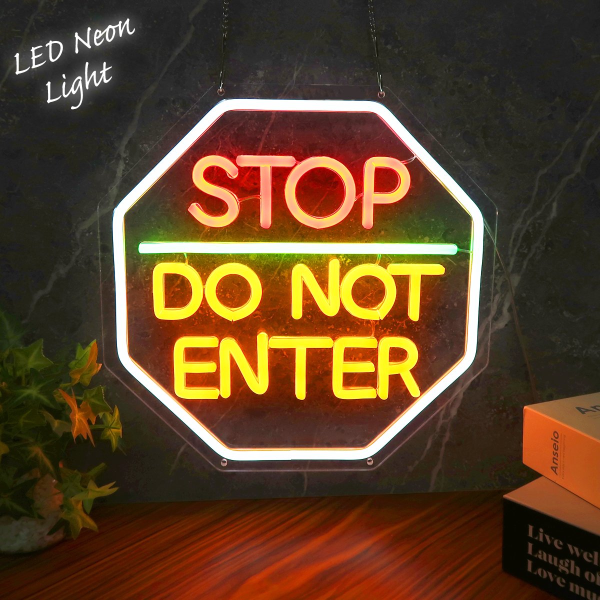 LEDネオンサイン ネオン管風 STOP 進入禁止 インテリア 壁掛け ライト LED ネオンサイン 看板 サインボード 光る 光る看板 店舗用 NK-79
