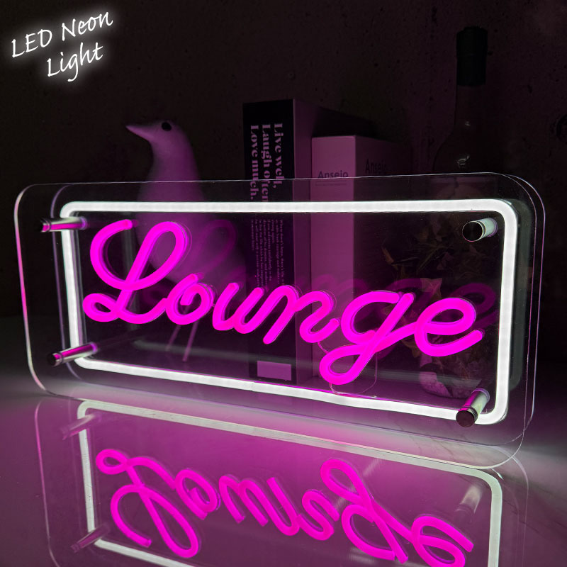 LEDネオンサイン ネオン管風 Lounge ラウンジ インテリア ライト LED ネオンサイン 看板 サインボード 光る 光る看板 ネオン 部屋 玄関 子供部屋 NK-67