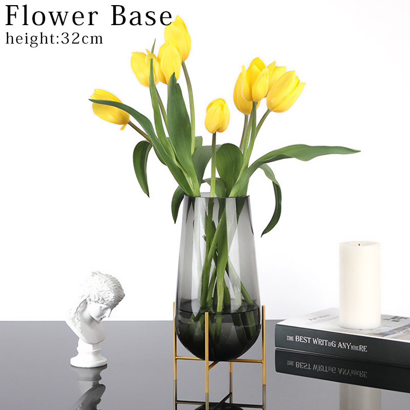 花瓶 おしゃれ 北欧 DROP BASE ドロップベース フラワーベース ガラス 花びん 生花 ドライフラワー 高さ32cm 大きい シンプル  花器 BN-16SM