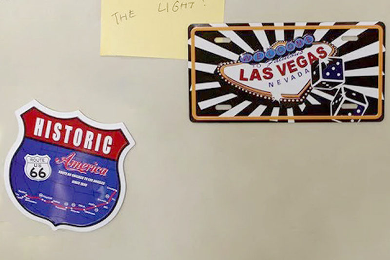 アメリカン雑貨 レトロ マグネット ステッカー ブリキ看板風 プレート Route66 ルート66 ラスベガス おしゃれ 2枚set